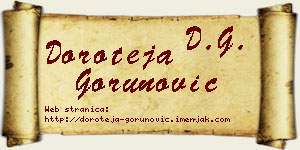 Doroteja Gorunović vizit kartica